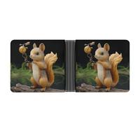 LPSADGF The Witch of Darkness Men's Wallet Leather Money Clip Slim Passcase With 6 Card Slots, 2 Hidden Pockets, Resin Squirrel, One Size, Modern
