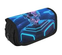 LPSADGF Titanium Skull Large Pencil Case High Capacity Pencil Pouch Aesthetic Holder Box Storage Bag Desk Organizer Marker Pouch Pen for Supplies Makeup Bag & Daily Use