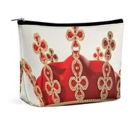 LPSADGF Toiletry Bag for Women Red Shape Image Cosmetic Bag Portable Capacity Travel Makeup Bags with Zipper Lightweight Cute Beauty Makeup Organizer for Traveling, Accessories, Essentials, red crown