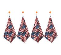 LPSADGF USA Flag Kitchen Hand Towels Absorbent Towels Quick-Drying Towel with Loop & Hook Soft Dish Cloths for Kitchen & Bathroom 4PCS