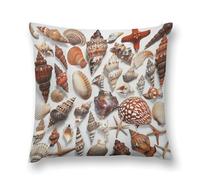 LPSADGF Various Shell Images Throw Pillow Covers Farmhouse Cushion Cover Boho Plush Pillowcase Decorative Square Pillow Case for Couch Sofa Bed Living Room Home Decor 20 "x20