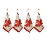 LPSADGF Vintage Canada Flag Kitchen Hand Towels Absorbent Towels Quick-Drying Towel with Loop & Hook Soft Dish Cloths for Kitchen & Bathroom 4PCS