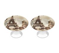 LPSADGF Vintage Paris Eiffel Tower Butterfly Cabinet Knobs 2-Pack Stainless Steel Cabinet Pulls Vintage Drawer Pulls Handles for Kitchen Cabinets, Bathroom, Wardrobe Easy Install