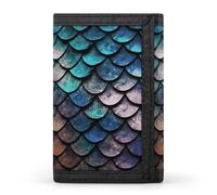 LPSADGF Wallet for Men - Slim Trifold Wallet, A Sloth And A Baby Sloth Money Clip, Coin Purse with 8 Credit Card Holder, 3D Magical Dragon Scales Pattern, One Size, Modern