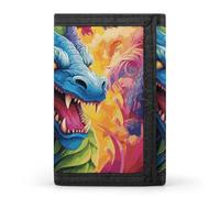 LPSADGF Wallet for Men - Slim Trifold Wallet, A Sloth And A Baby Sloth Money Clip, Coin Purse with 8 Credit Card Holder, Colorful of dragons, One Size, Modern