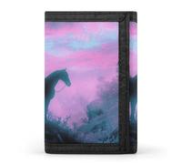 LPSADGF Wallet for Men - Slim Trifold Wallet, Currency Coin Money Clip, Coin Purse with 8 Credit Card Holder, Horse Riding Silhouette, One Size, Modern