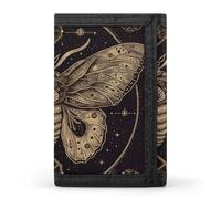 LPSADGF Wallet for Men - Slim Trifold Wallet, Currency Coin Money Clip, Coin Purse with 8 Credit Card Holder, Moth, One Size, Modern