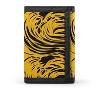 LPSADGF Wallet for Men - Slim Trifold Wallet, German Shepherd Dog Money Clip, Coin Purse with 8 Credit Card Holder, Mustard Yellow and Black, One Size, Modern