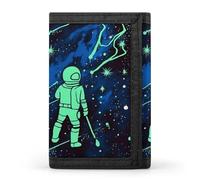 LPSADGF Wallet for Men - Slim Trifold Wallet, Gold White Butterflies Black Money Clip, Coin Purse with 8 Credit Card Holder, Glow In The Dark, One Size, Modern