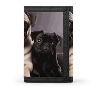LPSADGF Wallet for Men - Slim Trifold Wallet, Hand Drawn Sketch Corgi Money Clip, Coin Purse with 8 Credit Card Holder, Pug Dogs, One Size, Modern