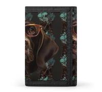LPSADGF Wallet for Men - Slim Trifold Wallet, Mother Bear And Her Money Clip, Coin Purse with 8 Credit Card Holder, German Shorthaired Pointer In Glasses, One Size, Modern