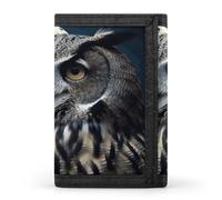 LPSADGF Wallet for Men - Slim Trifold Wallet, Mother Bear And Her Money Clip, Coin Purse with 8 Credit Card Holder, Owl and Moon, One Size, Modern