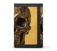 LPSADGF Wallet for Men - Slim Trifold Wallet, Pensive Woman Money Clip, Coin Purse with 8 Credit Card Holder, Vintage Metal Skull, One Size, Modern