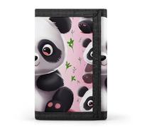 LPSADGF Wallet for Men - Slim Trifold Wallet, Romantic Blue Rose Money Clip, Coin Purse with 8 Credit Card Holder, Panda Star, One Size, Modern