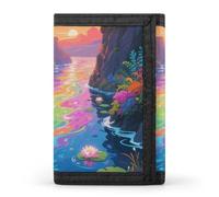 LPSADGF Wallet for Men - Slim Trifold Wallet, Rough - Scaled Bush Viper Money Clip, Coin Purse with 8 Credit Card Holder, Shining River, One Size, Modern