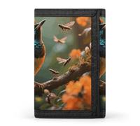 LPSADGF Wallet for Men - Slim Trifold Wallet, Rough - Scaled Bush Viper Money Clip, Coin Purse with 8 Credit Card Holder, Royal flycatcher, One Size, Modern