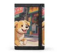 LPSADGF Wallet for Men - Slim Trifold Wallet, Rough - Scaled Bush Viper Money Clip, Coin Purse with 8 Credit Card Holder, Running Dog, One Size, Modern