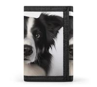 LPSADGF Wallet for Men - Slim Trifold Wallet, Snow Leopard Money Clip, Coin Purse with 8 Credit Card Holder, Border Collie, One Size, Modern