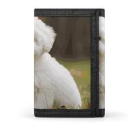 LPSADGF Wallet for Men - Slim Trifold Wallet, Yorkie Puppy Money Clip, Coin Purse with 8 Credit Card Holder, Bichon Frise Dog, One Size, Modern