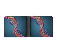 LPSADGF Watercolor Cool Owl Head Men's Wallet Leather Money Clip Slim Passcase With 6 Card Slots, 2 Hidden Pockets, Dna Chain Photo, One size, Modern