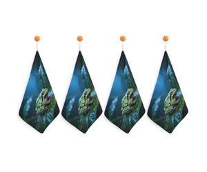 LPSADGF Waxy Monkey Tree Frog Kitchen Hand Towels Absorbent Towels Quick-Drying Towel with Loop & Hook Soft Dish Cloths for Kitchen & Bathroom 4PCS