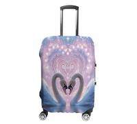 LPSADGF White Swan in Love Luggage Cover Protector - Travel Suitcase Sleeve with Dual-Sided Prints, Universal Fit 18-32 Inch, Washable Anti-Scratch Travel Baggage Cover, white, Small, Colorful
