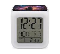 LPSADGF Witch in The Mysterious Forest Alarm Clock, 3-Inch Compact Digital Alarm with 7-Color Changing Night Light, Temperature & Calendar, Portable Travel Clock for Bedroom, Office, Dorm