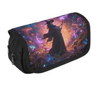 LPSADGF Witch in The Mysterious Forest Large Pencil Case High Capacity Pencil Pouch Aesthetic Holder Box Storage Bag Desk Organizer Marker Pouch Pen for Supplies Makeup Bag & Daily Use
