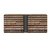 LPSADGF Wooden Board Arrangement Men's Wallet Leather Money Clip Slim Passcase With 6 Card Slots, 2 Hidden Pockets, Wooden board arrangement, One Size, Modern
