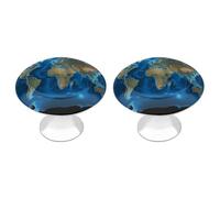 LPSADGF World Map Cabinet Knobs 2-Pack Stainless Steel Cabinet Pulls Vintage Drawer Pulls Handles for Kitchen Cabinets, Bathroom, Wardrobe Easy Install