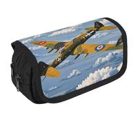 LPSADGF World War 2 Aircraft Airplane Large Pencil Case High Capacity Pencil Pouch Aesthetic Holder Box Storage Bag Desk Organizer Marker Pouch Pen for Supplies Makeup Bag & Daily Use