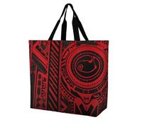 LPSADGF Yellow Gray Flower Tote Bag for Women - Reusable Foldable Grocery Shopping Bag, Crossbody Shoulder Handbag, Black and Red, 40x40x16cm