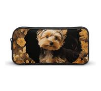 LPSADGF Yorkshire Terrier in The Cave Pencil Pouch Large Capacity Pencil Case- Multi-Use Zippered Pen Organizer, Portable Makeup Bag & Travel Pouch for Office Stationery (8.7x4.7)