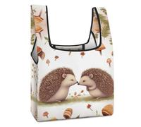 LPSBVNM Large Capacity Shopping Bag,Nature Lovely Hedgehog Lovers Printed Reusable Shopping Bag Portable Tote Bag Foldable Shopping Bag for Groceries, Supermarket, Gifts, And More, Nature Lovely