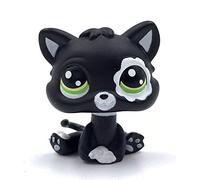 LPSCB Custom-Made Baby for Short Hair Cat #2249 Black Body White Flower Eyes Bobble Head 1 Inch Kitty Mini Pet Toys