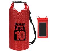 Lpsdssre Dry Bag Waterproof Bag, Roll Top Backpack, Lightweight Dry Backpack, Multipurpose Use, Easy to Carry, 41x19.5x0.5cm, Black, Red, for Camping, Commuting