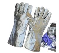 Lpsdssre Heat Resistant Gloves,Aluminum Foil Heat Resistant Casting Gloves - Safety Work Mittens for Kitchen Metallurgy Steel Smelting Restaurant