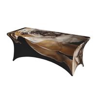LPSRTWE 6FT Spandex Table Cloth for Rectangular Tables, Wrinkle Resistant Stretch Tablecloths English-Bulldog Waterproof Picnic Tablecloth for Party, Banquet, Wedding Table Cover