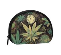 LPSRTWE A Puff in Time Weed Mini Coin Purse Pouch Change Holder, Shell Shape Zip Around Wallet,Credit Card Holder for Women