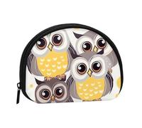 LPSRTWE Animal Cat Astronaut Mini Coin Purse Pouch Change Holder, Shell Shape Zip Around Wallet,Credit Card Holder for Women, Animal Cartoon Owls Cute, One Size, Classic