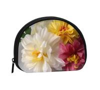 LPSRTWE Artificial Flower Mini Coin Purse Pouch Change Holder, Shell Shape Zip Around Wallet,Credit Card Holder for Women, Artificial Flower, One Size, Classic