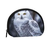 LPSRTWE Artificial Flower Mini Coin Purse Pouch Change Holder, Shell Shape Zip Around Wallet,Credit Card Holder for Women, Arctic Owl, One Size, Classic