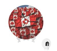 LPSRTWE Canadian Flag Wall Clock 10 Inch Non-Ticking Silent Analog Wall Clock Battery Operated Clock Round Decorative Clocks for Office, Home, Bathroom, Kitchen, Bedroom, Living Room
