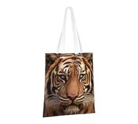 LPSRTWE Canvas Tote Bag Heavy Duty Handbags Reusable Grocery Shopping Bags 3D Tiger Head Gift Bags for Women