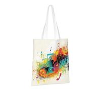 LPSRTWE Canvas Tote Bag Heavy Duty Handbags Reusable Grocery Shopping Bags Abstract Music Themed Gift Bags for Women
