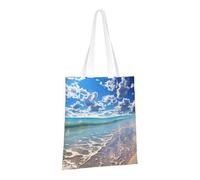 LPSRTWE Canvas Tote Bag Heavy Duty Handbags Reusable Grocery Shopping Bags Beautiful cloud beach Gift Bags for Women