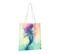 LPSRTWE Canvas Tote Bag Heavy Duty Handbags Reusable Grocery Shopping Bags Beautiful Mermaid tail Gift Bags for Women