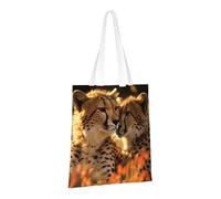 LPSRTWE Canvas Tote Bag Heavy Duty Handbags Reusable Grocery Shopping Bags Cheetah Love Gift Bags for Women