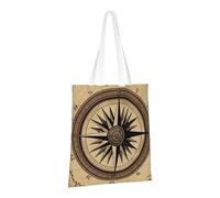 LPSRTWE Canvas Tote Bag Heavy Duty Handbags Reusable Grocery Shopping Bags Compass Wind Road Map Gift Bags for Women