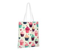 LPSRTWE Canvas Tote Bag Heavy Duty Handbags Reusable Grocery Shopping Bags Cupcake candy hearts sweet Gift Bags for Women